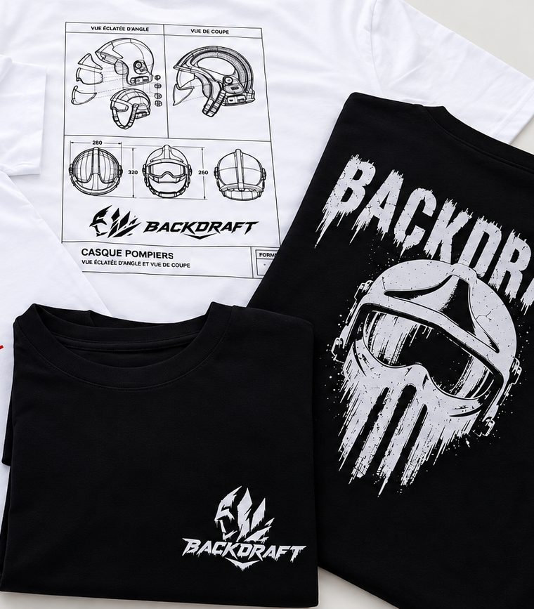 Les tees du Drop 01 posés à plat